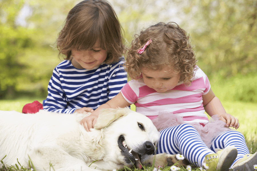 Kids with their dog