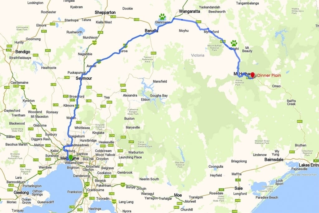 Melbourne To Sydney Via Hume Highway Map