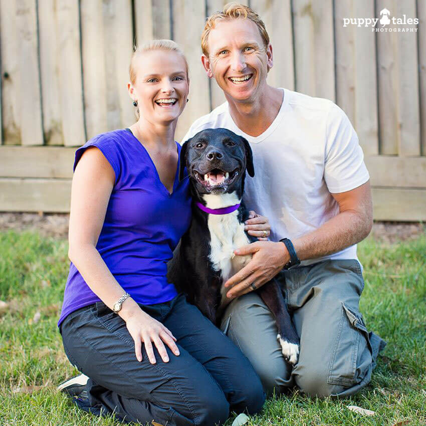 Karen and Dan all smiles with Tux