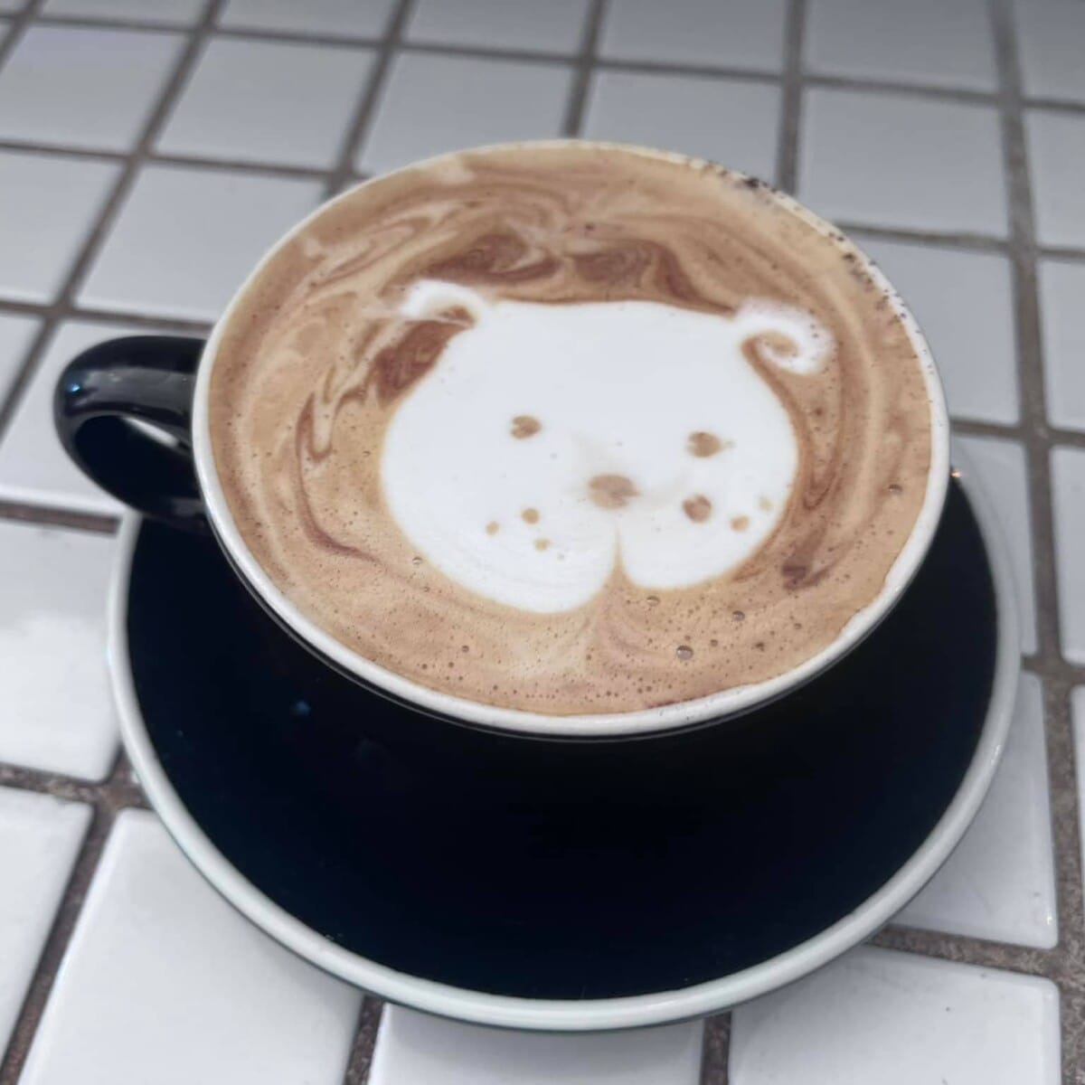 Amazing coffee art found at a dog-friendly cafe in Melbourne. It's design of a shape of a dog, so come along, grab a cup of coffee and share this experience with your furry friend