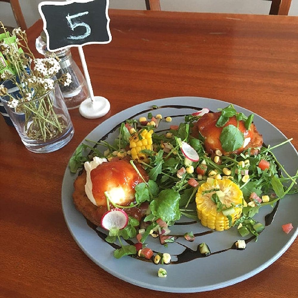 A plate of food from Beess and Co, a dog friendly cafe in Canberra that is perfect for pets