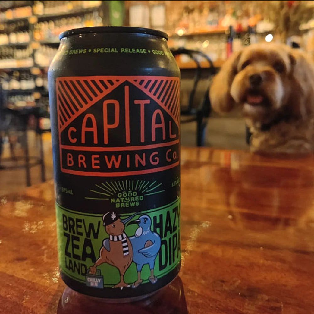 A can of beer from a dog friendly place in Canberra called Capital Brewing Co