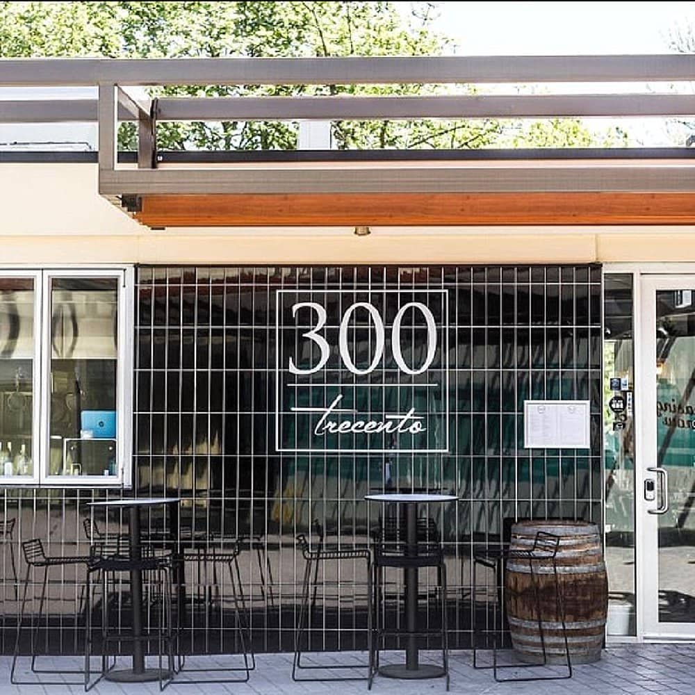 Front view of Trecento Bar in Canberra where you can see the tables and chairs that people can occupy